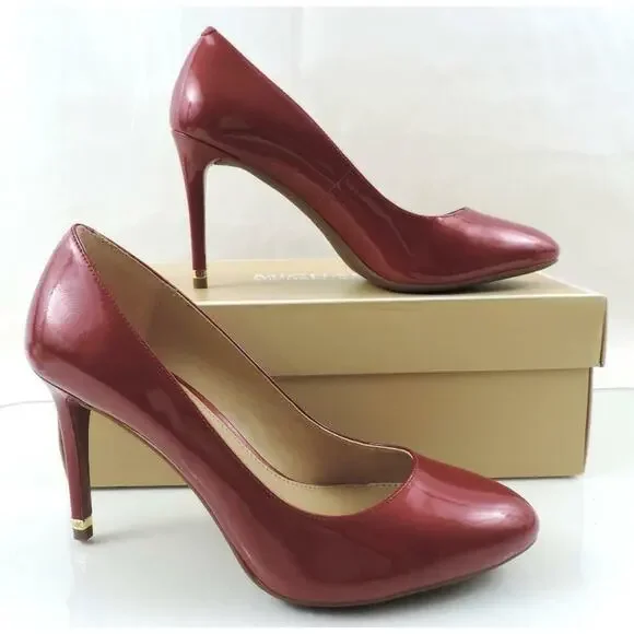 Michael Kors Ashby Flex Pump Heels Cherry Red Patent - Picture 8 of 10